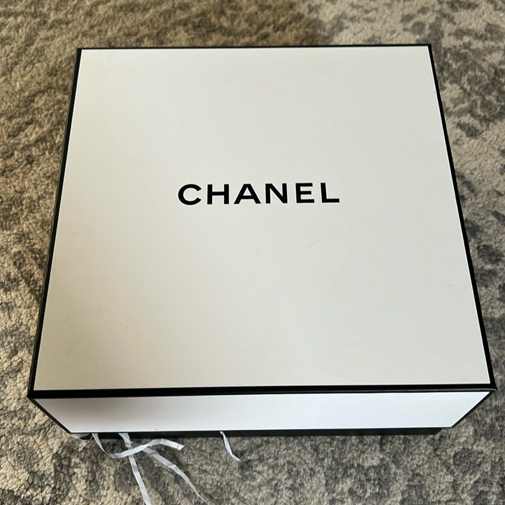 Authentic Large Chanel Gift box with ribbons and tissue paper